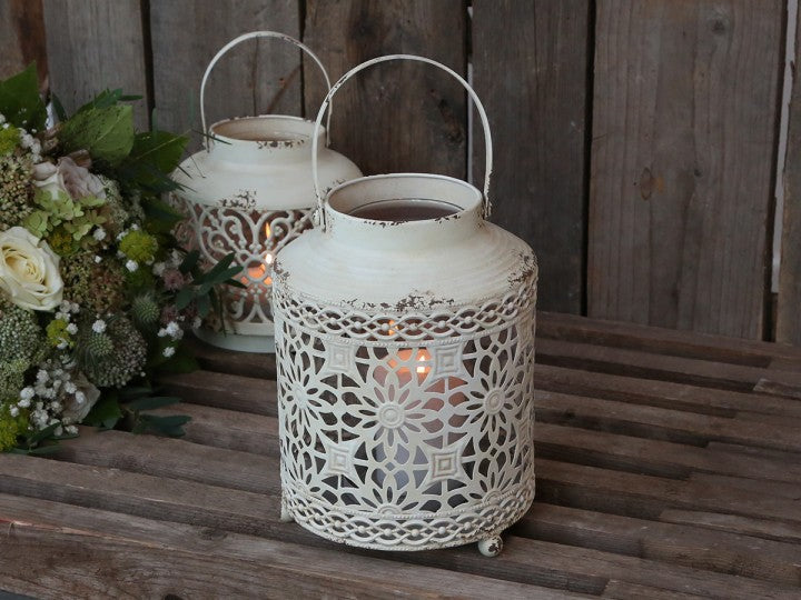 Lyslykt mønster H22 / Ø16 cm krem SALG