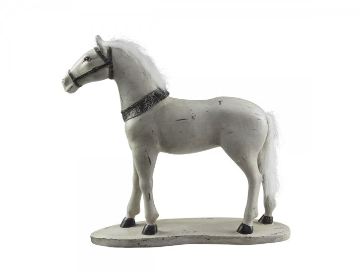 Dekorasjon Dyr Hest H39 / L39 / W11,5 cm antikk krem