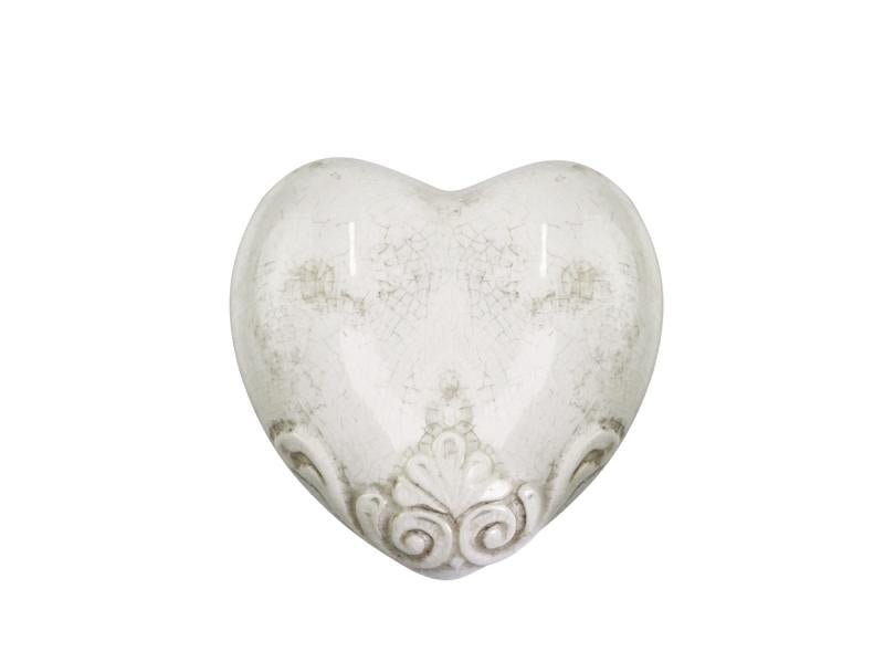 Dekorasjon Heart H4 / L11.5 / W11.5 cm antikk krem 1st