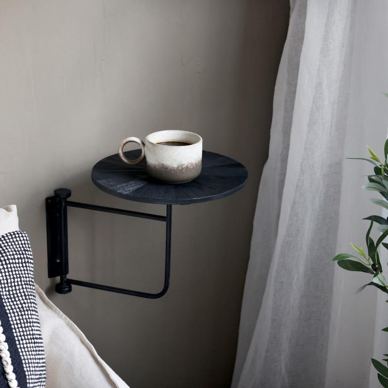 Sidebord Bord for vegg H45,5/Ø35 cm karbon