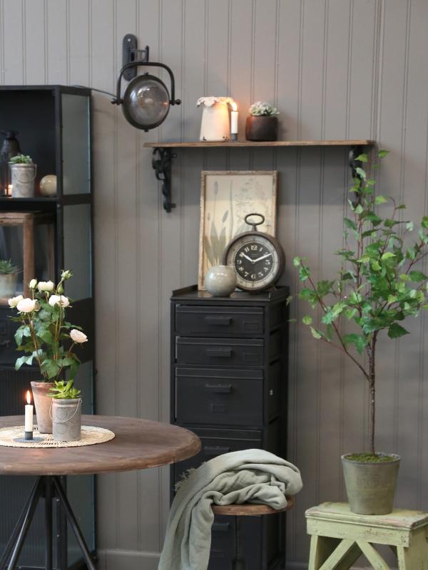 Vegghylle hyllebeslag H25 / L100 / W20 cm antikk naturlig