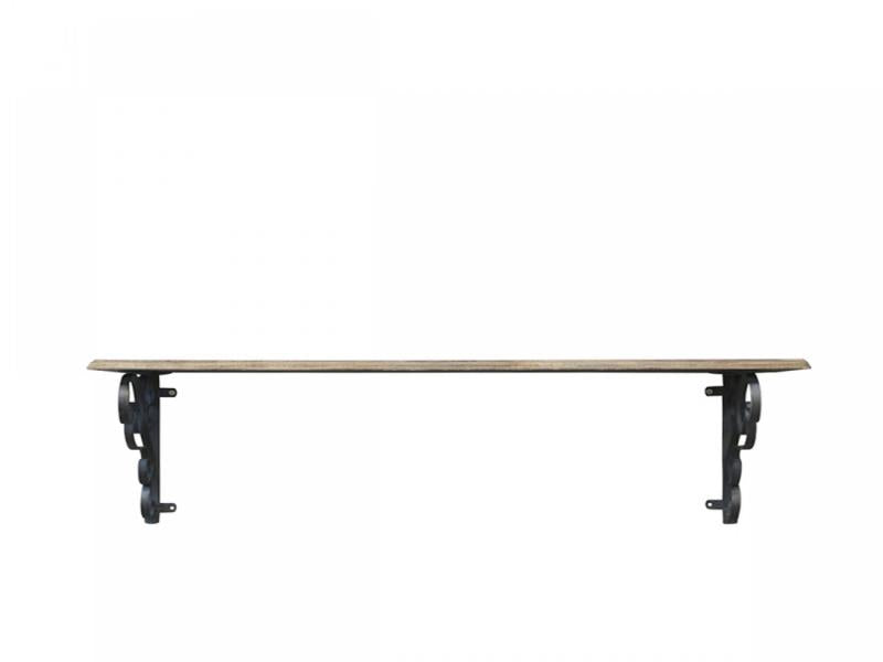 Vegghylle hyllebeslag H25 / L100 / W20 cm antikk naturlig