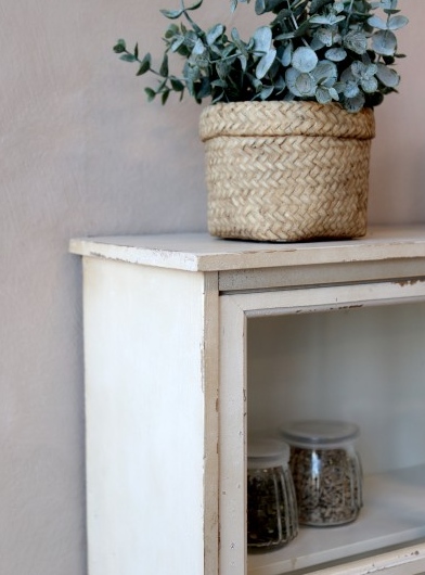 Veggskap DIV. skyvedører H70 / L52 / W20 cm antikk krem