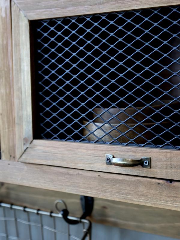 Vegghylle med 2 skuffer og 3 kroker H34/L70/B16,5 cm natur