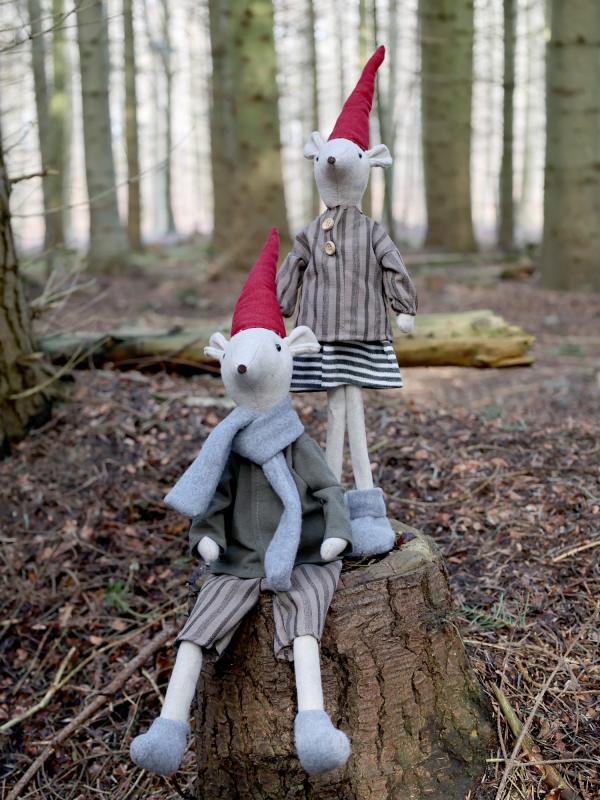 Innendørs julepynt Juledekorasjon Julemus Asger & Agnes 2-pack H38 cm