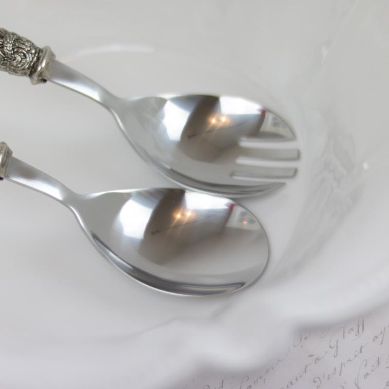 Bestikk Linas Salat sett - antikk perlehvit