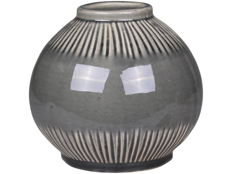 Dekorativ Vase Alsace stripete mønster H14 / Ø15,5 cm opal SALG