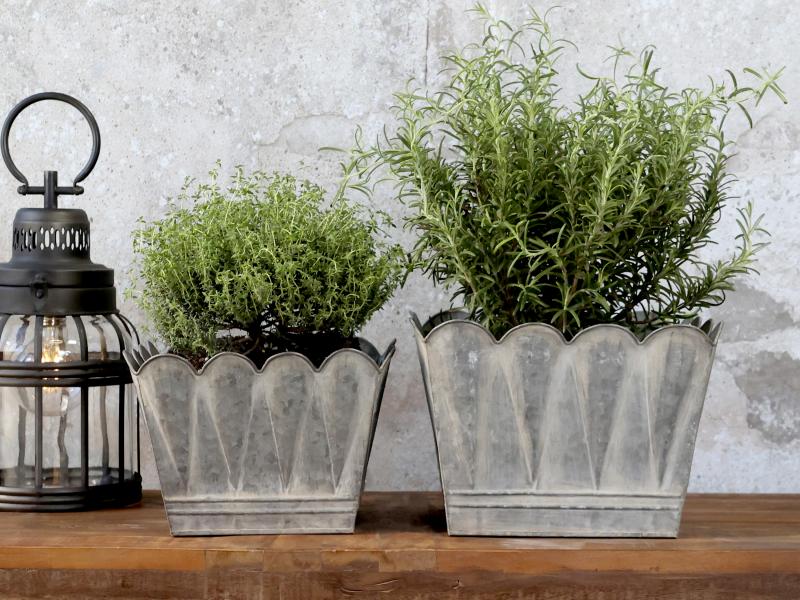 Krukke Innendørs bue antikk sink H16,5/L23/B23 cm