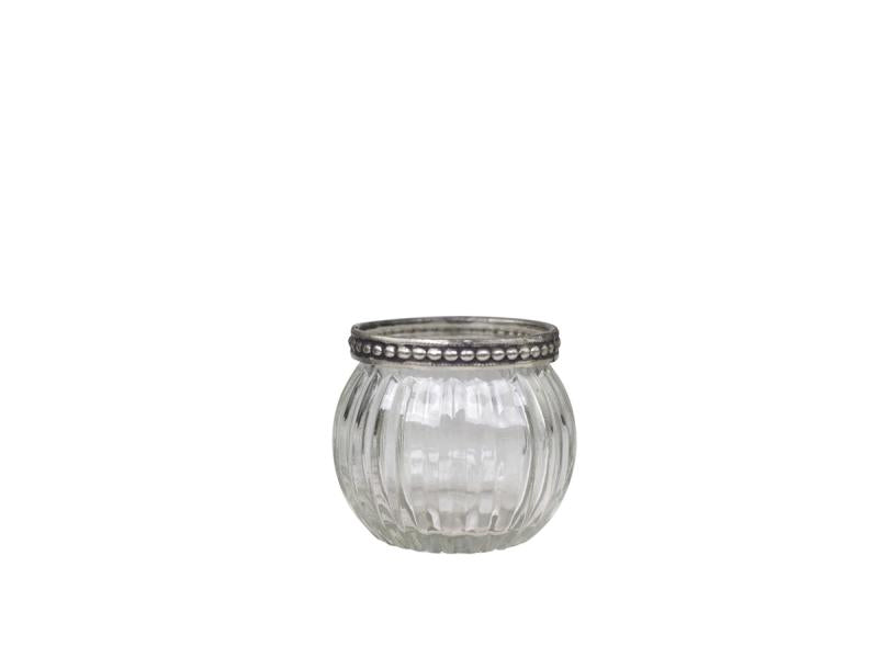 Lysestake Telysholder perlekant H5,5 / Ø6,5 cm klar