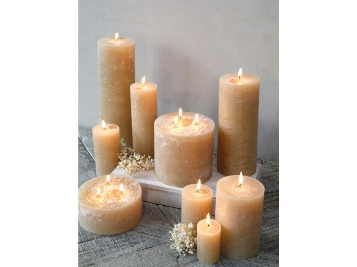 Lys Macon rustikk Kubbelys honning 90t H15 / Ø10 cm