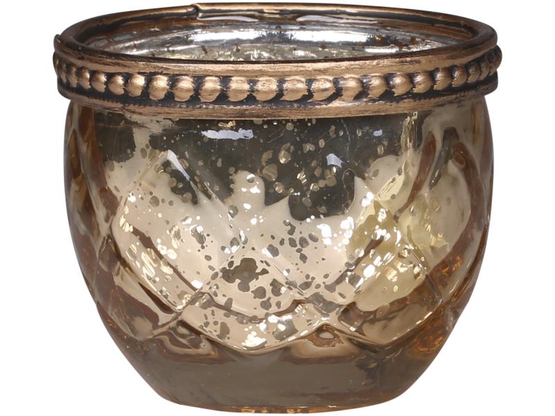 Lysestake Telysholder perlekant H5 / Ø6 cm champagne