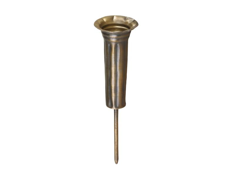 Lysestake Lysholder kirkelys spyd 4-pack H14,5 / Ø4 cm antikk messing