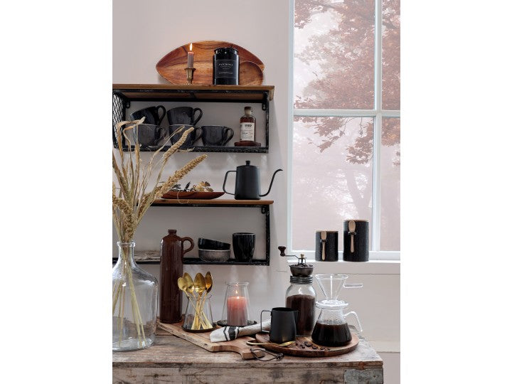 Lyslykt m. glas H11/Ø11 cm antique messing 1 st