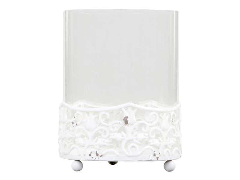 Lyslykt blondekant Stor H16 / Ø12,5 cm antikk krem 1 st