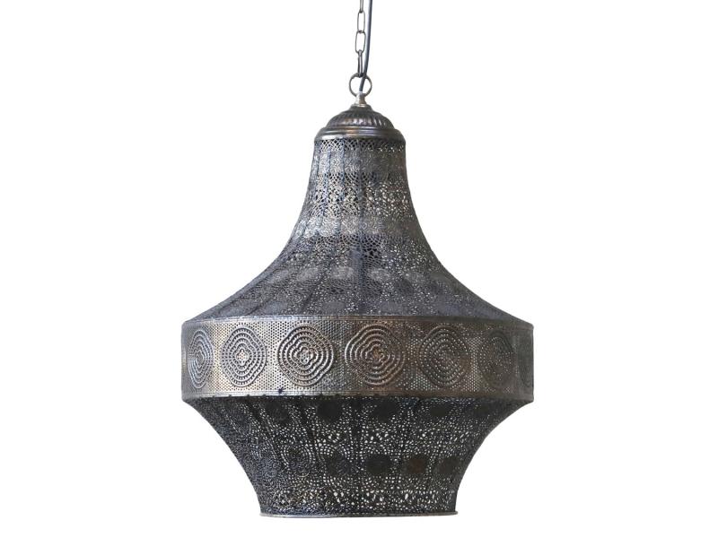 Taklampe gl. m. mønster H60 / Ø46 cm antikk bronse