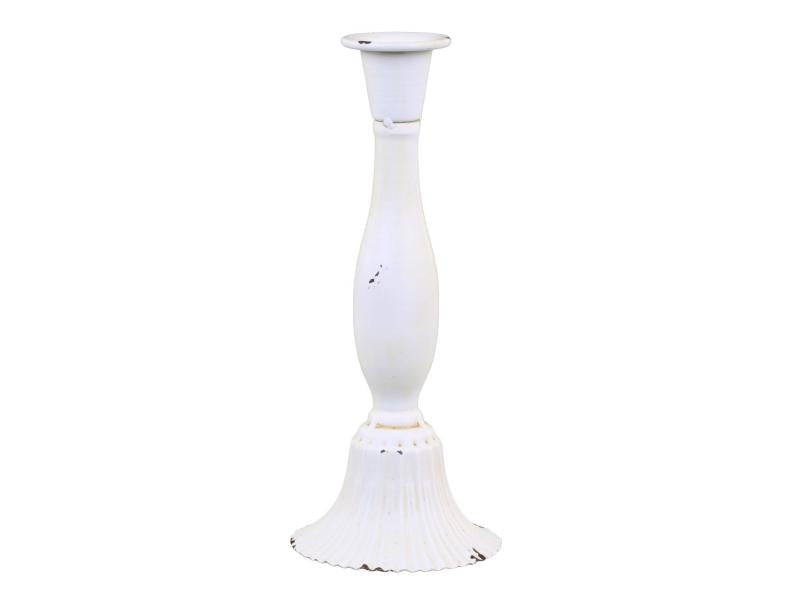 Lysestake H23,5/Ø10 cm antikk krem 1 st