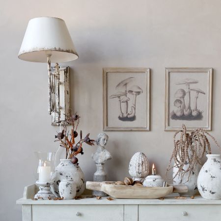 Vegglampe H56/L38/B63 cm antikk krem