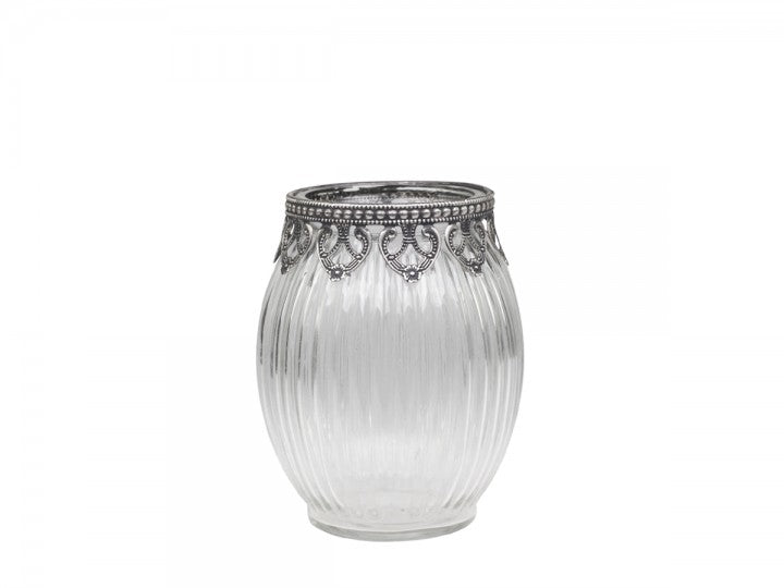 Dekorativ Vase sølvpynt H14 / Ø11 cm klar 1 st SALG