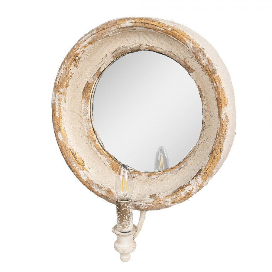 Vegglampe med speil Beige 38x14x47 cm E14/maks 1x25W
