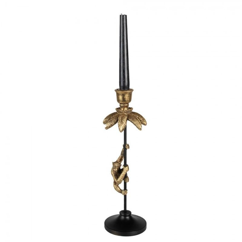 Lysestake Ape Gylden farge Sort 32 cm