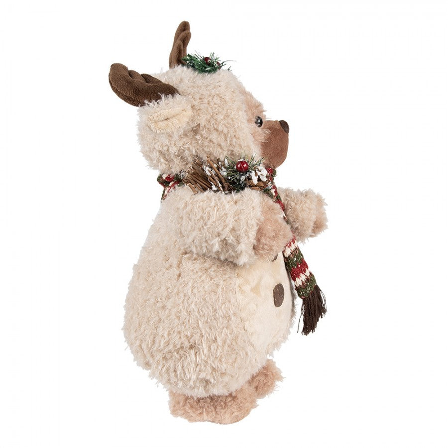 Juldekoration Inomhus Björn 38 cm Beige Brun Tyg