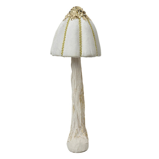 Dekorasjon Sopp Ø 15x40 cm Hvit