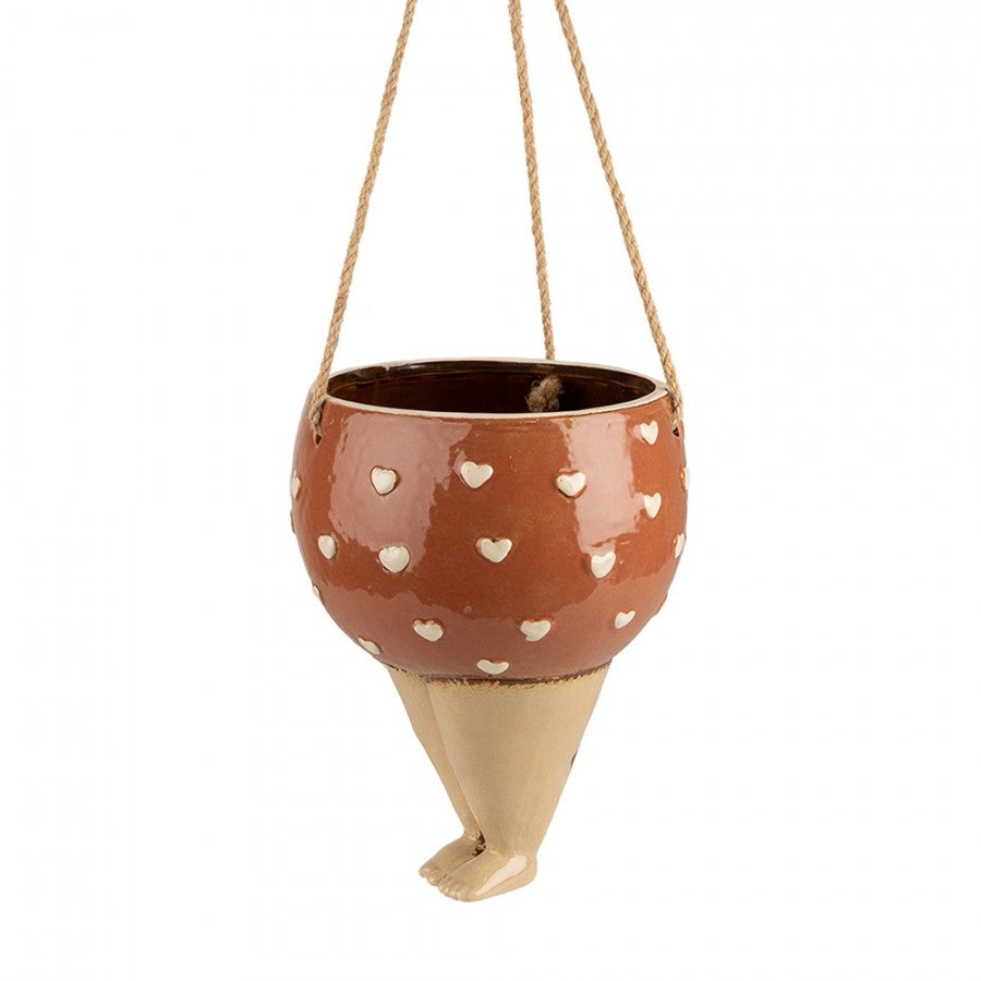 Blomsterpotte Inne Rosa Beige 17x15x20 cm