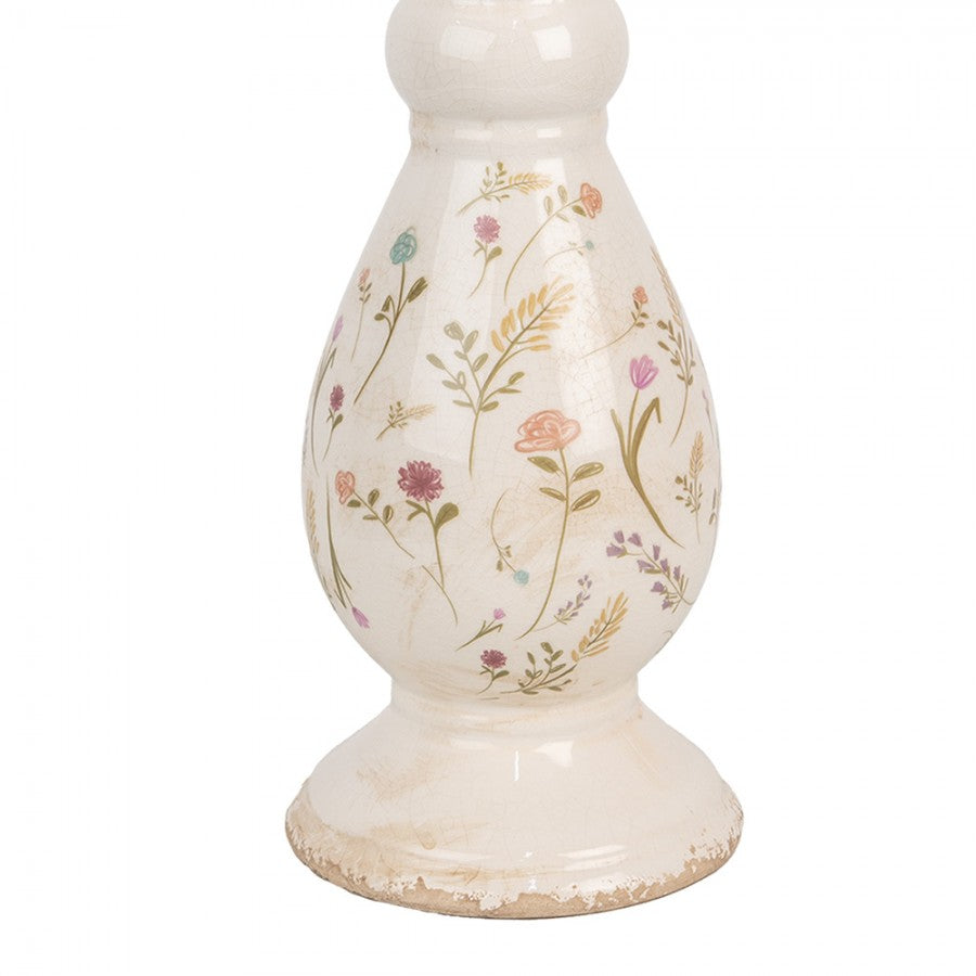 Lysestake Beige Rosa Ø 14x32 cm