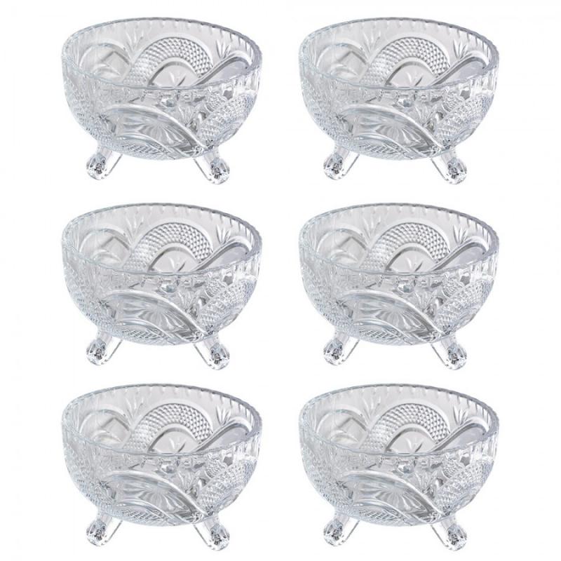 Dekorativ skål Serveringsskål 6-pack Ø 10x6 Cm Transparent Glas