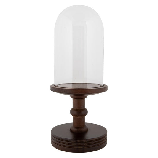 Dekorasjon Glassklokke Ø 14x34 cm Brun Treglass