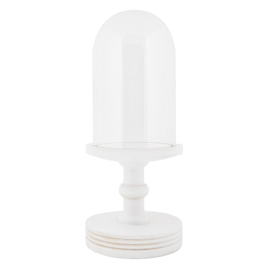 Dekorasjon Glassklokke Ø 14x34 cm Hvit Treglass