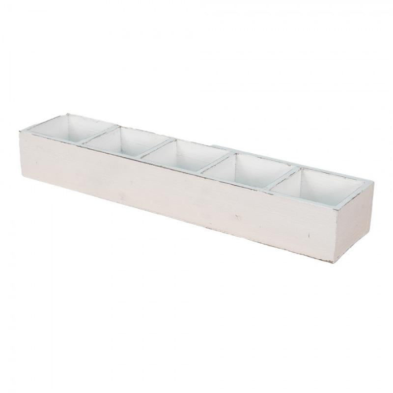 Dekorativ Låda Trälåda 54x12x7 Cm Vit Trä