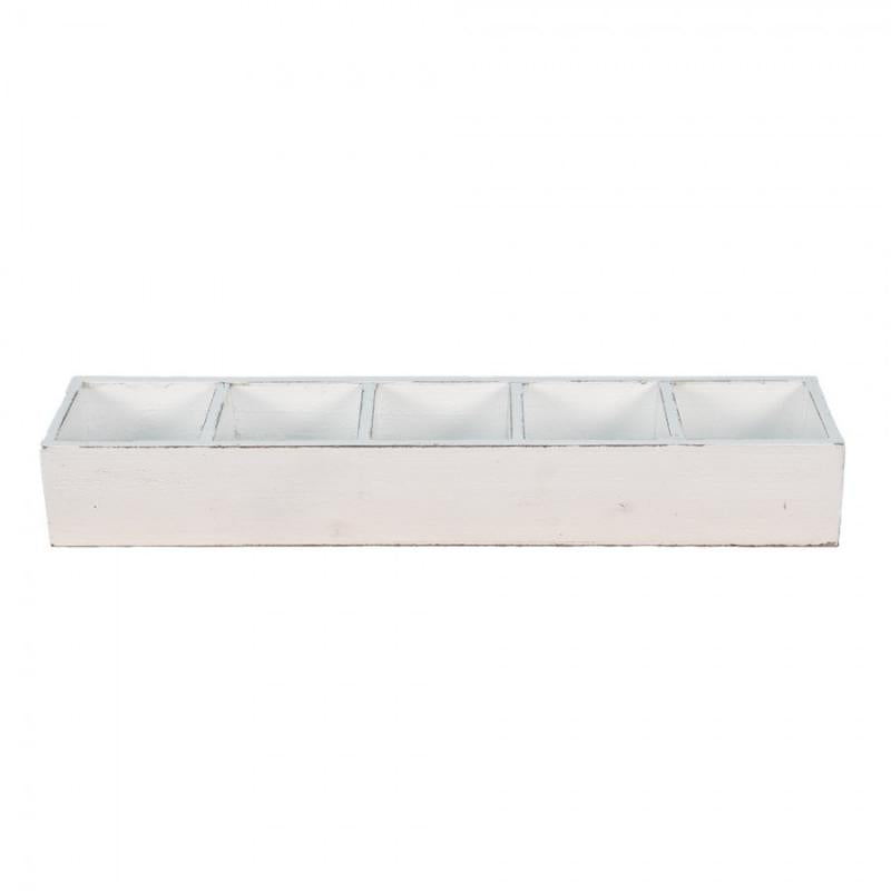 Dekorativ Låda Trälåda 54x12x7 Cm Vit Trä
