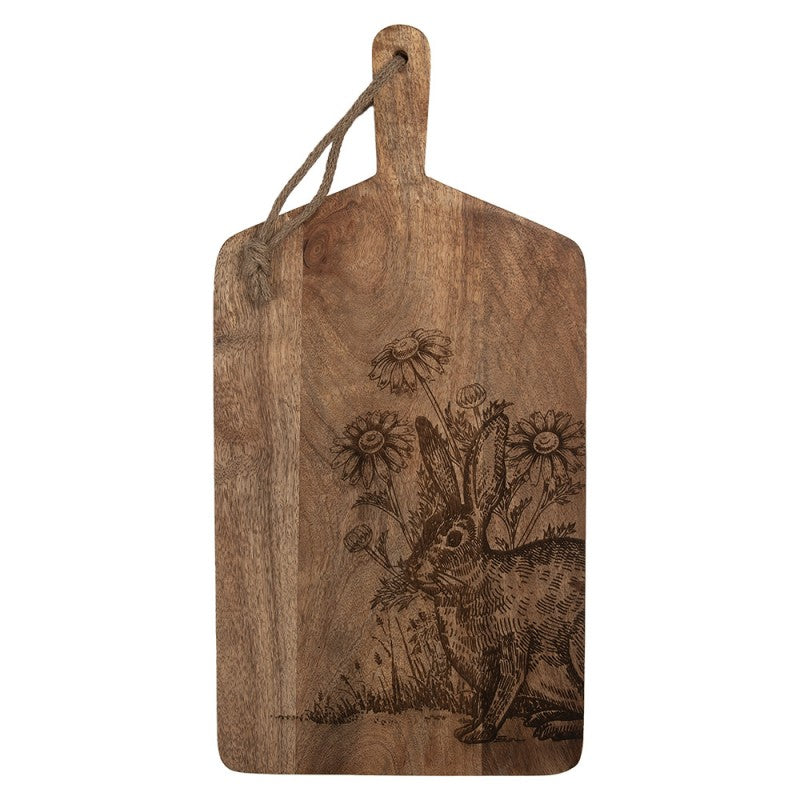 Dekorativt Fat skjærebrett 25x2x50 cm Brun trekanin