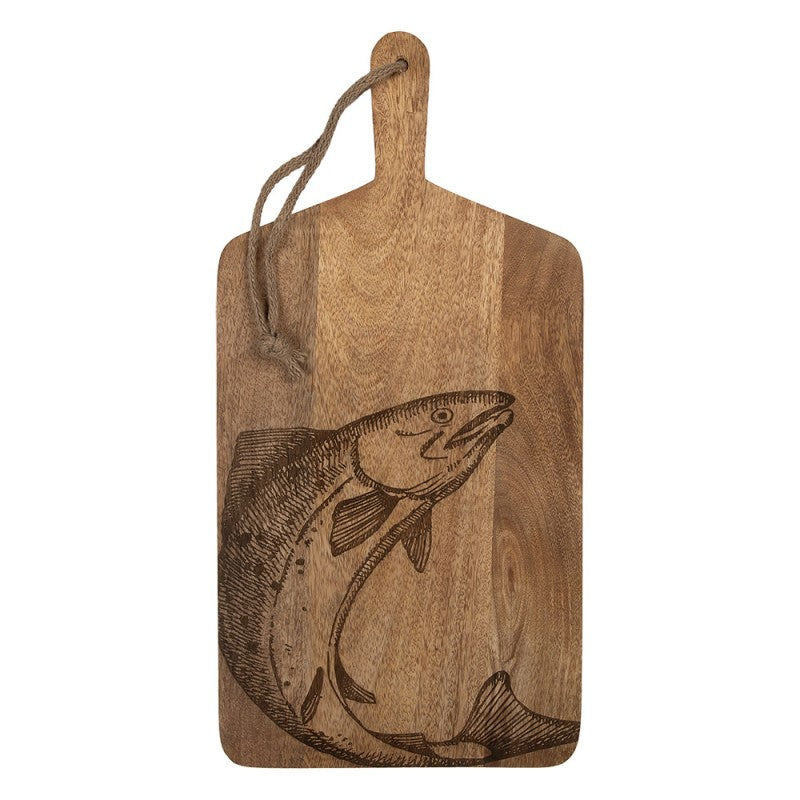 Dekorativt Fat skjærebrett 25x2x50 cm Brun trefisk