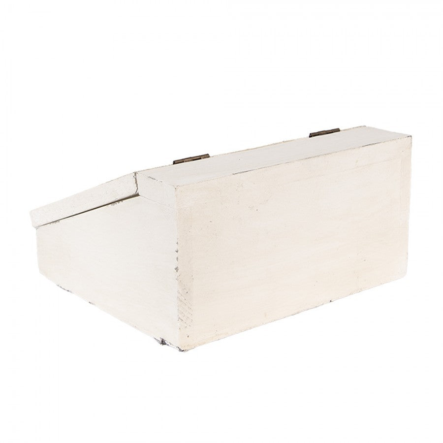 Teboks 18x16x9 cm Hvit tre