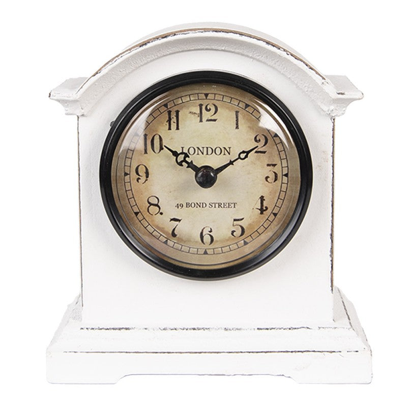 Bordklokke 13x7x14 cm White Wood