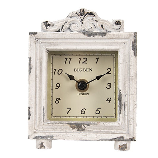 Bordklokke 10x6x14 cm Grå Tre