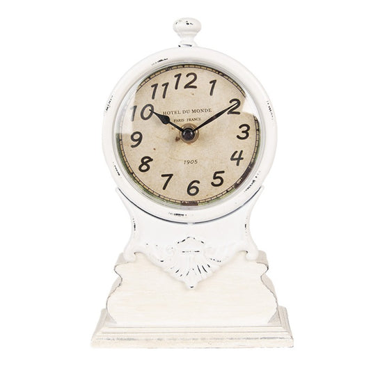 Bordklokke 14x6x23 cm White Wood