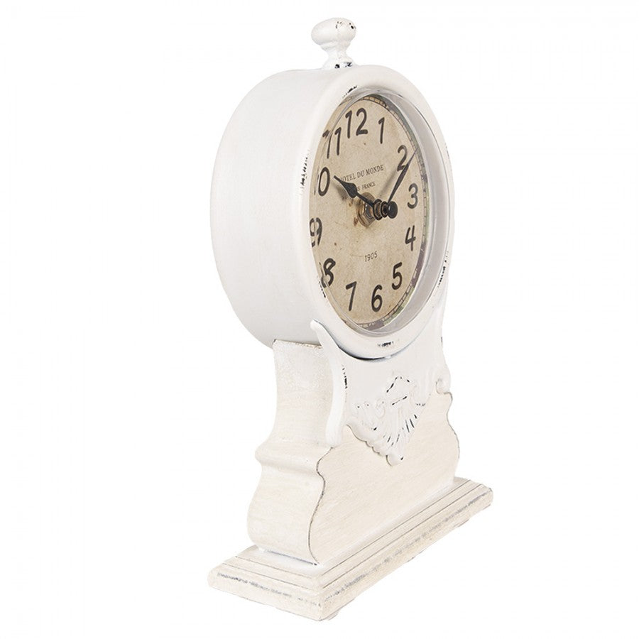 Bordklokke 14x6x23 cm White Wood