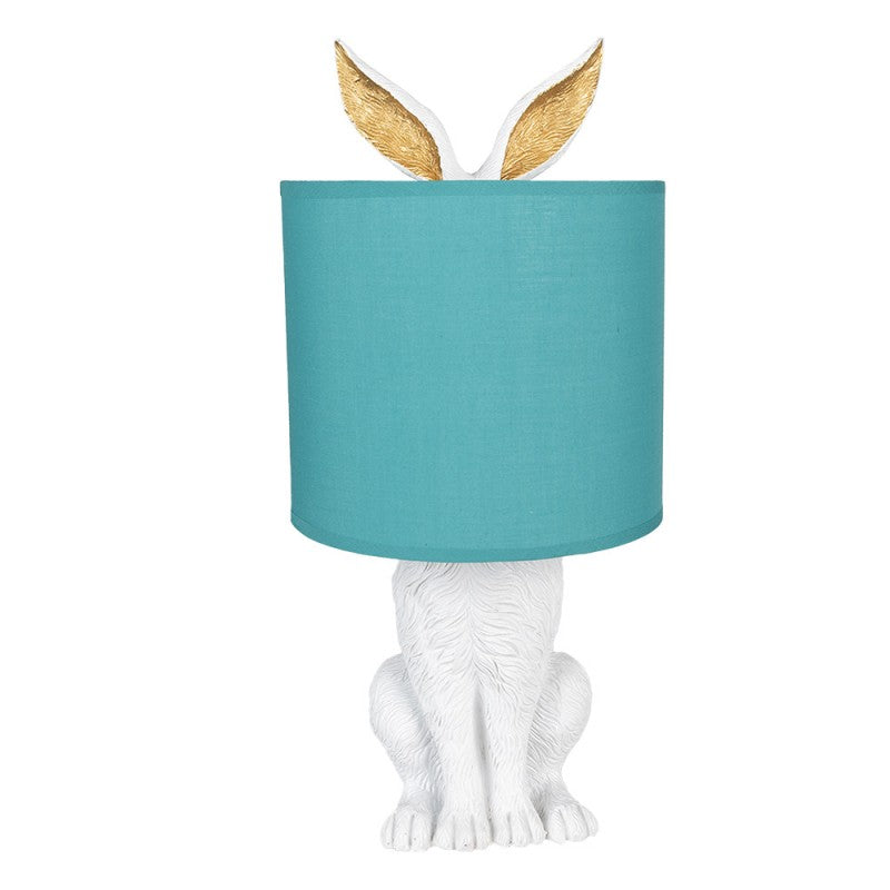 Bordslampa Kanin Ø 20x43 cm Vit Grön Polyresin