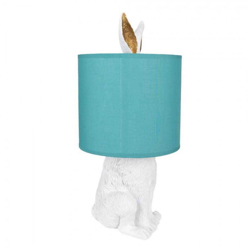 Bordslampa Kanin Ø 20x43 cm Vit Grön Polyresin