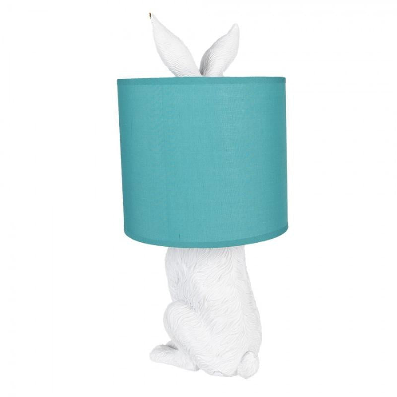 Bordslampa Kanin Ø 20x43 cm Vit Grön Polyresin
