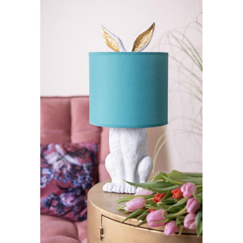 Bordslampa Kanin Ø 20x43 cm Vit Grön Polyresin