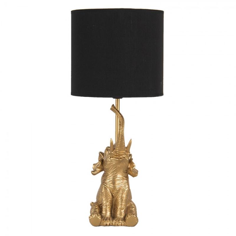 Bordslampa Ø 20x46 Cm Guldfärgad Svart Polyresin Skrivbordslampa