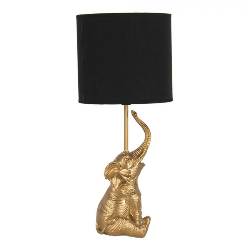 Bordslampa Ø 20x46 Cm Guldfärgad Svart Polyresin Skrivbordslampa
