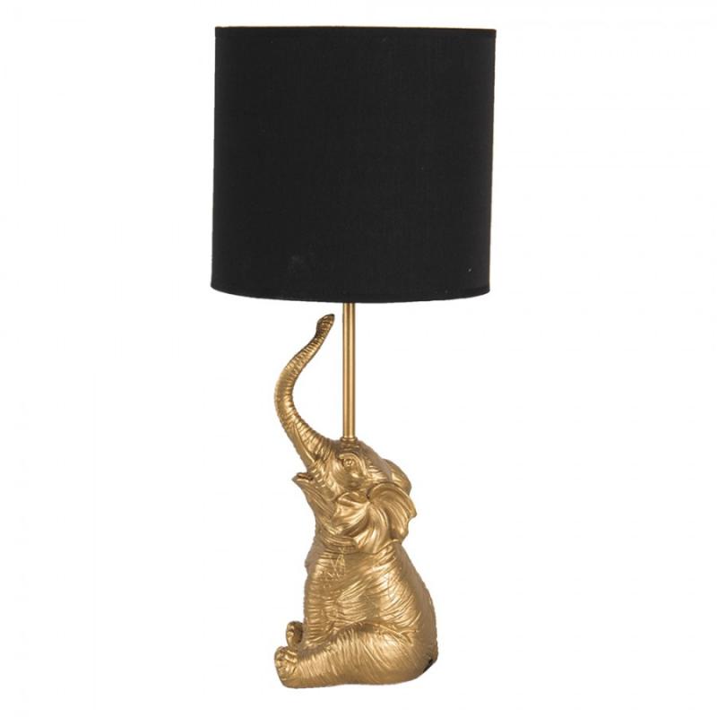 Bordslampa Ø 20x46 Cm Guldfärgad Svart Polyresin Skrivbordslampa