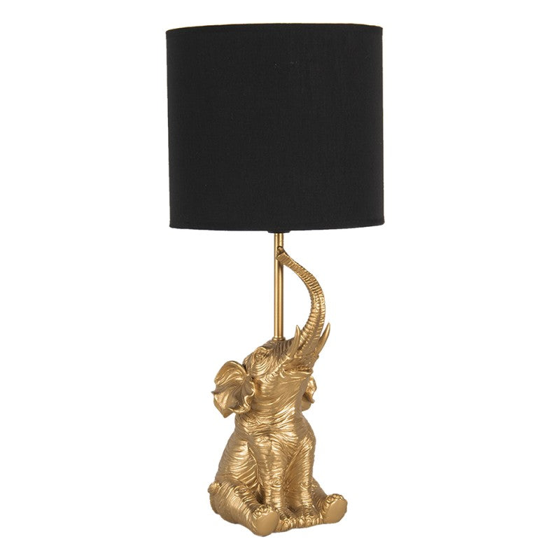 Bordslampa Ø 20x46 Cm Guldfärgad Svart Polyresin Skrivbordslampa