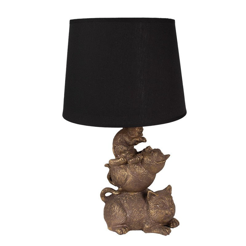 Bordslampa Ø 25x43 Cm Cats Guldfärgad Svart Polyresin Skrivbordslampa