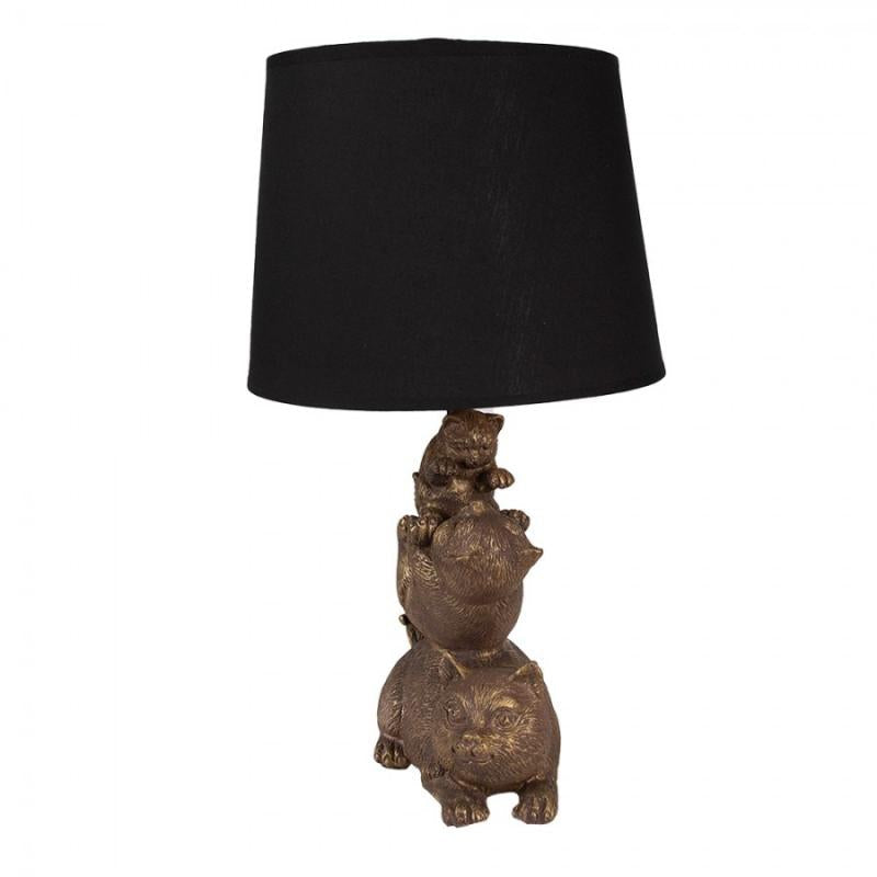 Bordslampa Ø 25x43 Cm Cats Guldfärgad Svart Polyresin Skrivbordslampa